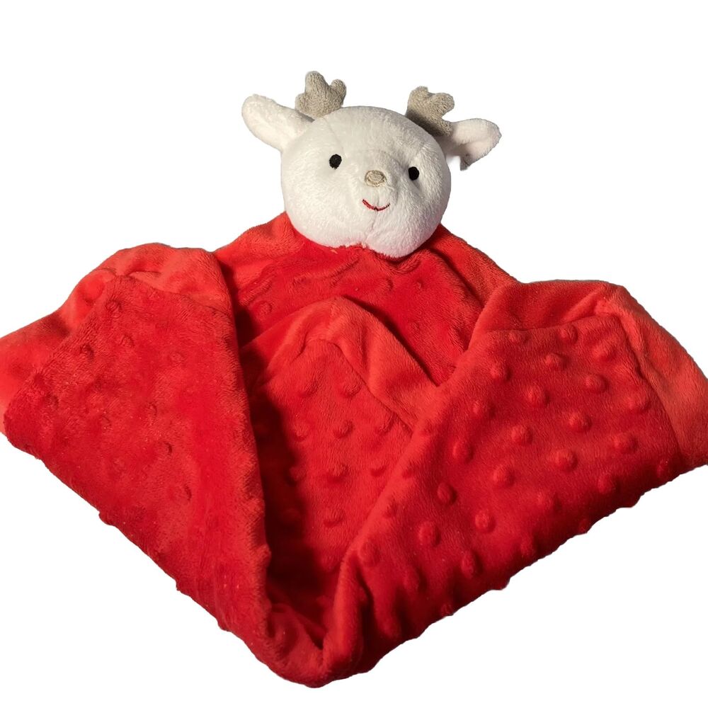Hallmark Christmas Reindeer Lovey Plush Security Blanket Red Blanket